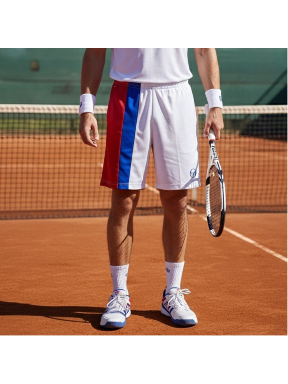 Sergio Tacchini White Colorblock Athletic Tennis Shorts Size S